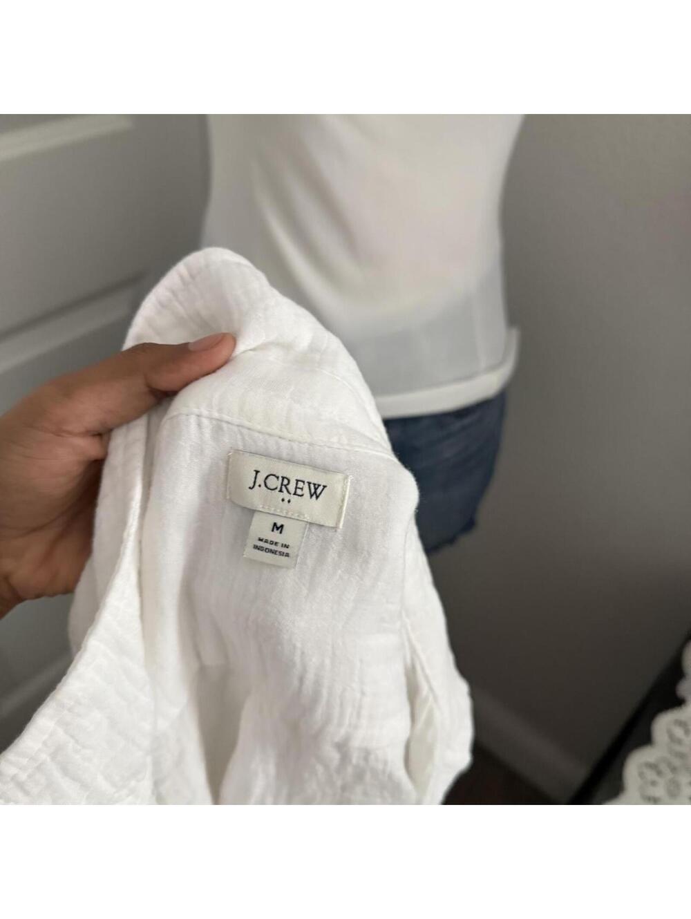J.Crew white linen button up shirt - Picture 3 of 4
